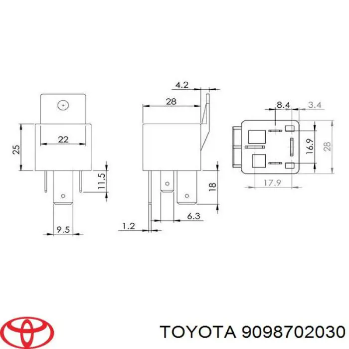 9098702030 Toyota relé eléctrico multifuncional