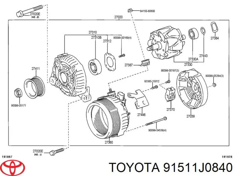 91511J0840 Toyota