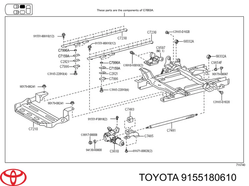  Toyota 9155180610 precio, desde  