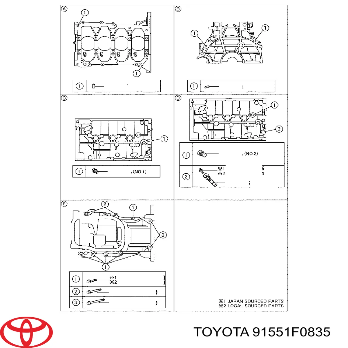  Toyota 91551F0835 precio, desde 1,36 EUR