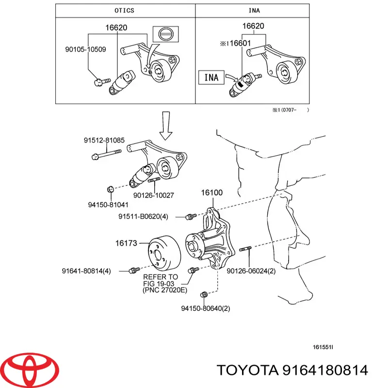 Bombeadora de agua Toyota 9164180814 precio, desde 1,40 EUR