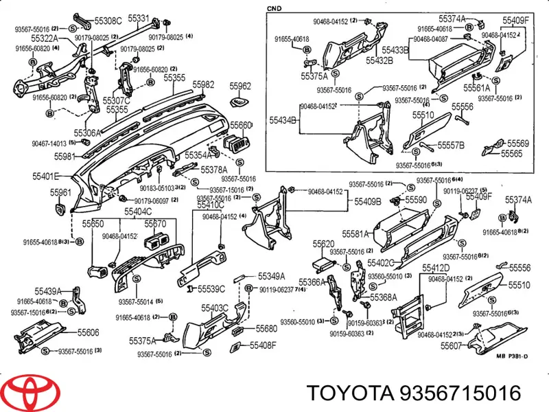 9356715016 Toyota