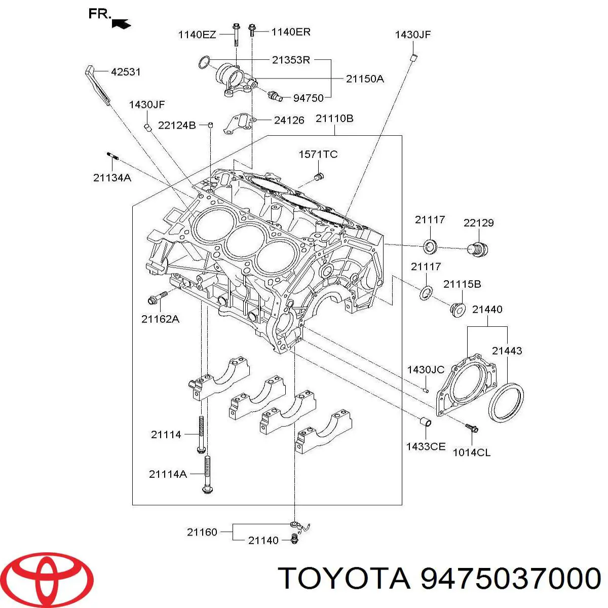 9475037000 Toyota indicador, presión del aceite