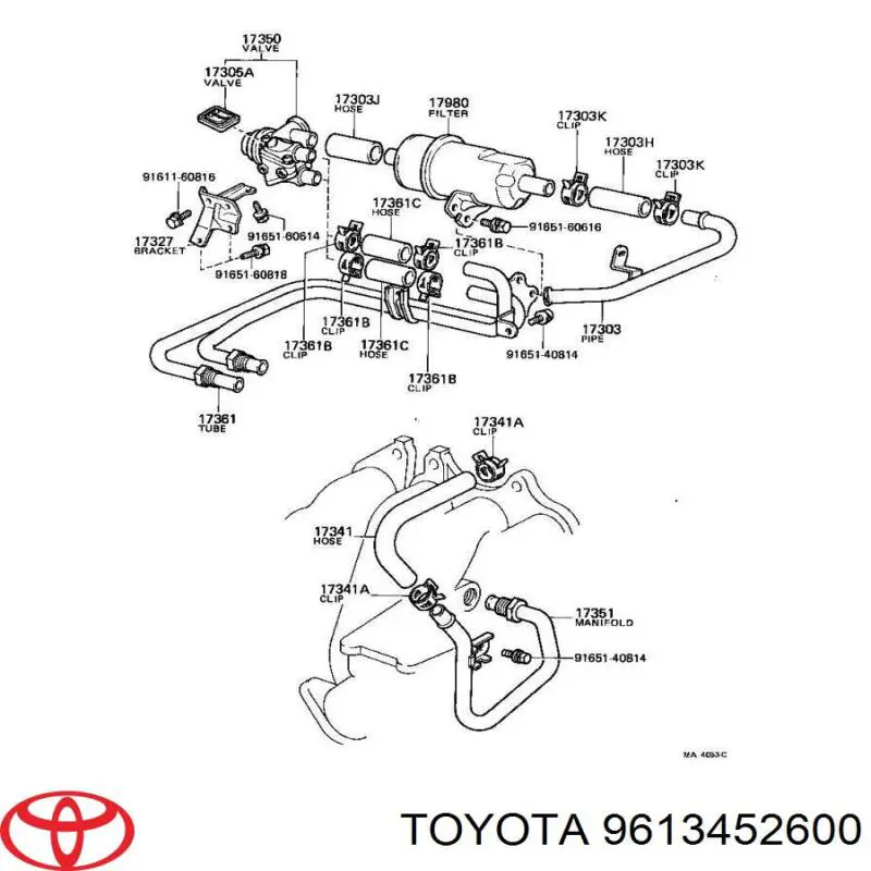 Abrazadera de arranque de cremallera de direccion para Toyota Hiace (H1, H2)