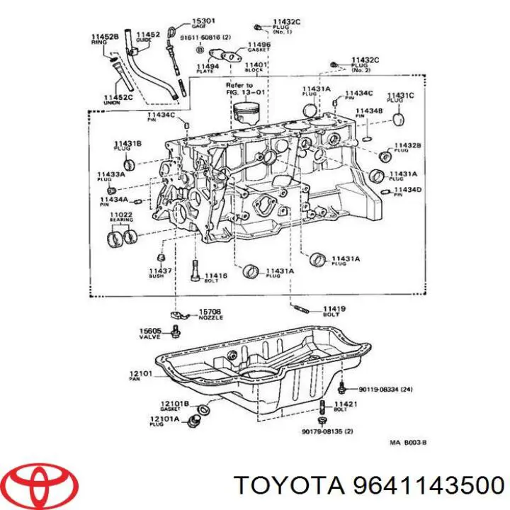 Tapón de culata para Toyota Hiace (H5)