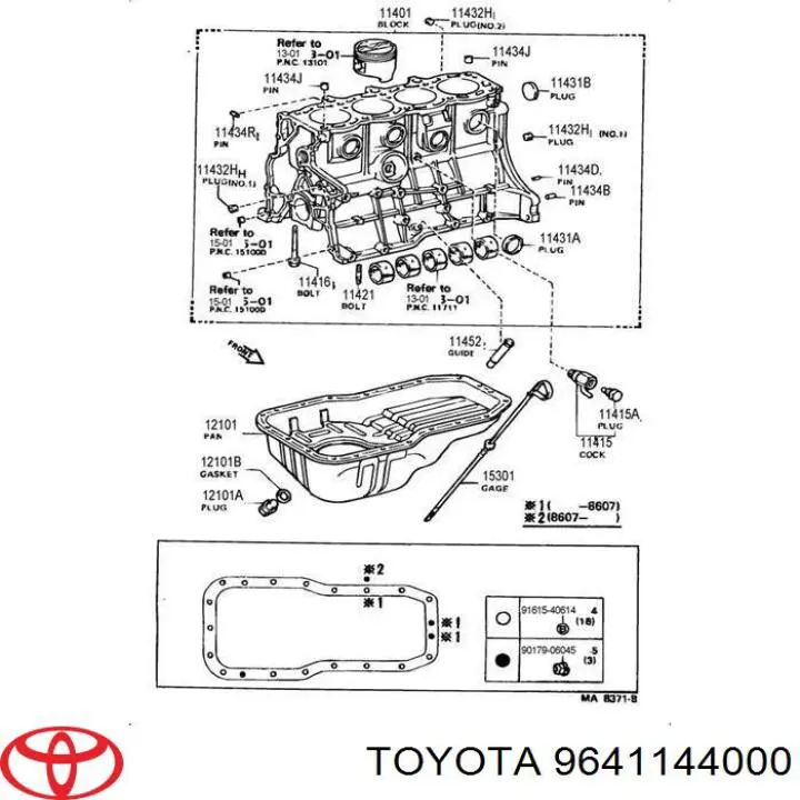 9641144000 Toyota tapón de culata