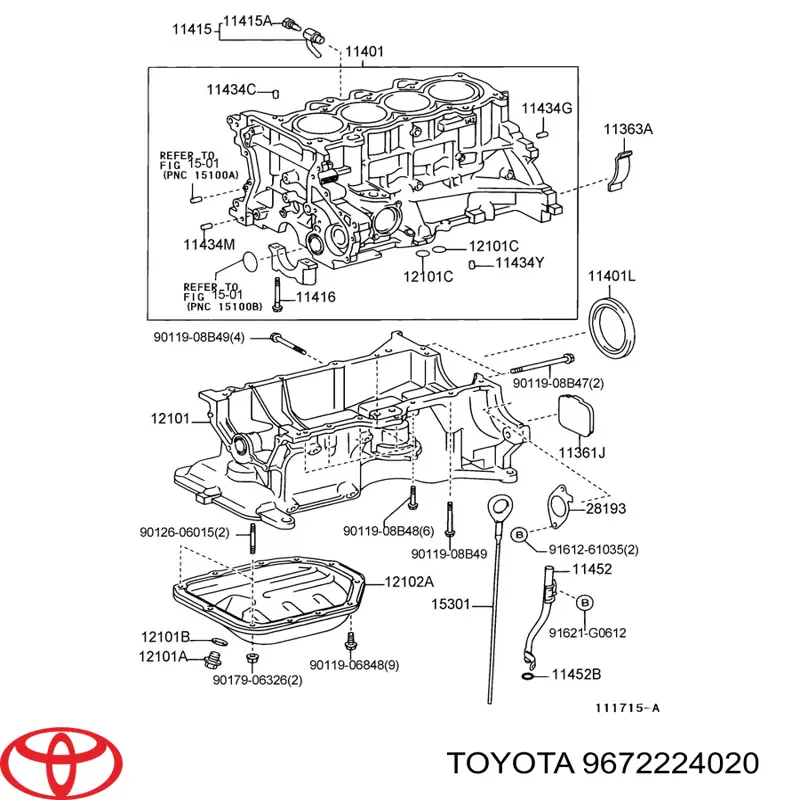 Anillo interno de la tapa del filtro de aceite para Toyota Auris (E15)
