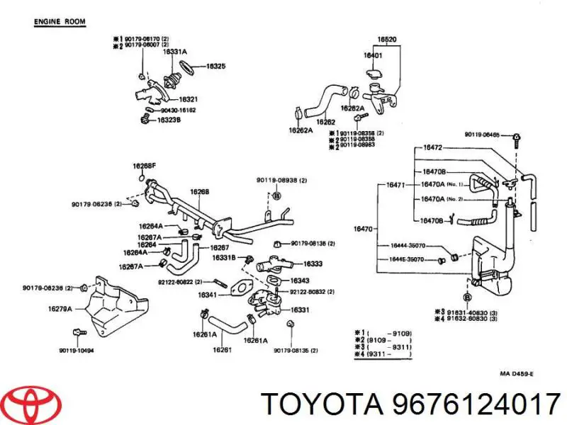 Anillo de estanqueidad del sistema de refrigeración Toyota 9676124017 precio, desde 2,63 EUR