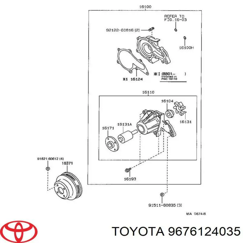 Junta de bomba de agua Toyota 9676124035 precio, desde 5,54 EUR