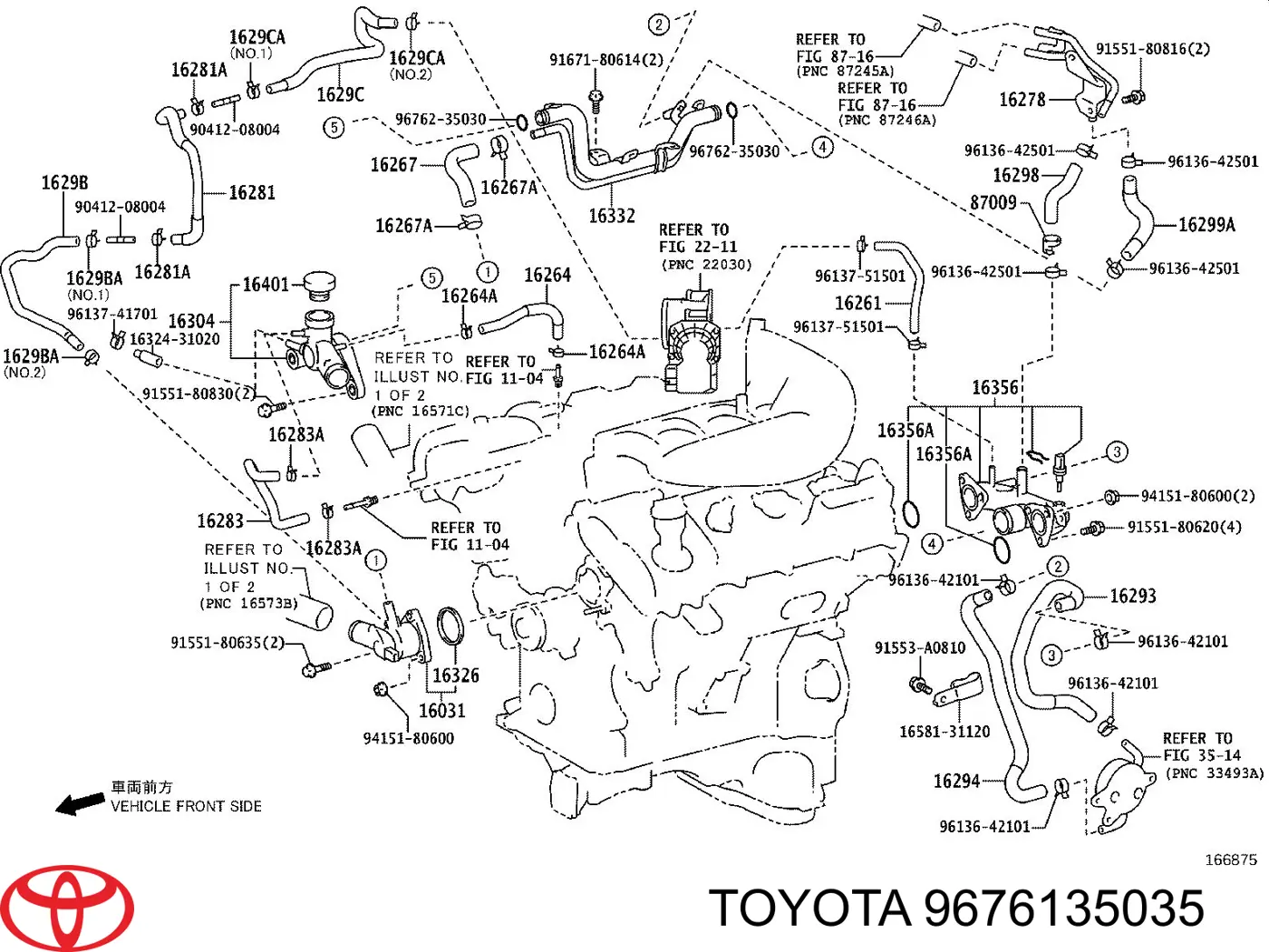 9676135035 Toyota junta, termostato