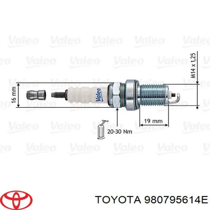 980795614E Toyota bujía de encendido