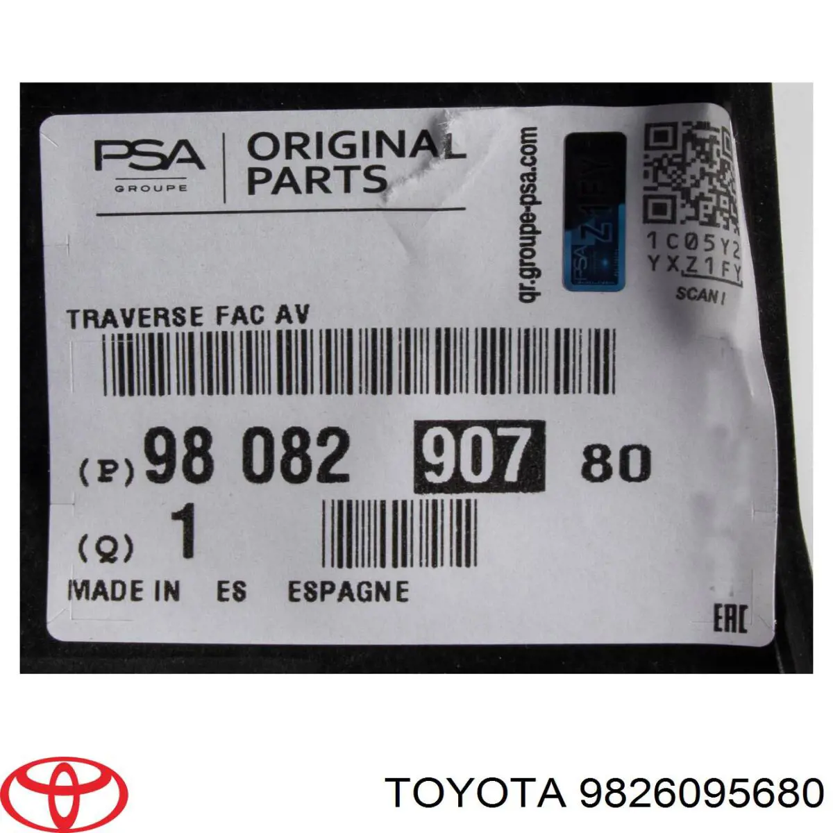 Soporte superior del marco del radiador 9826095680 Peugeot/Citroen