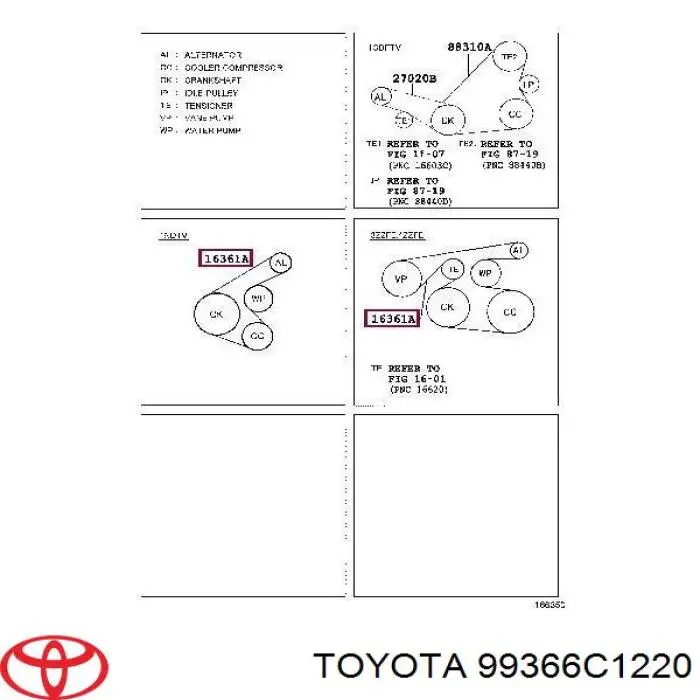 Comprar 99366C1220 Toyota Correa trapezoidal