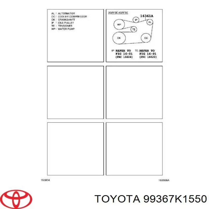 Comprar 99367K1550 Toyota Correa trapezoidal