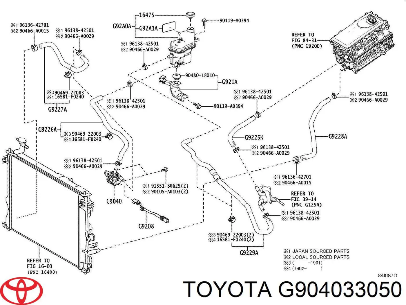 Comprar G904033050 Toyota Bomba de agua eléctrica auxiliar