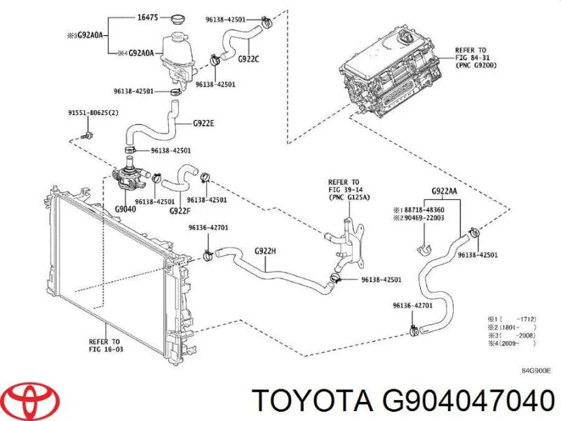 Bomba de agua, adicional eléctrico para Toyota C-HR (X10)