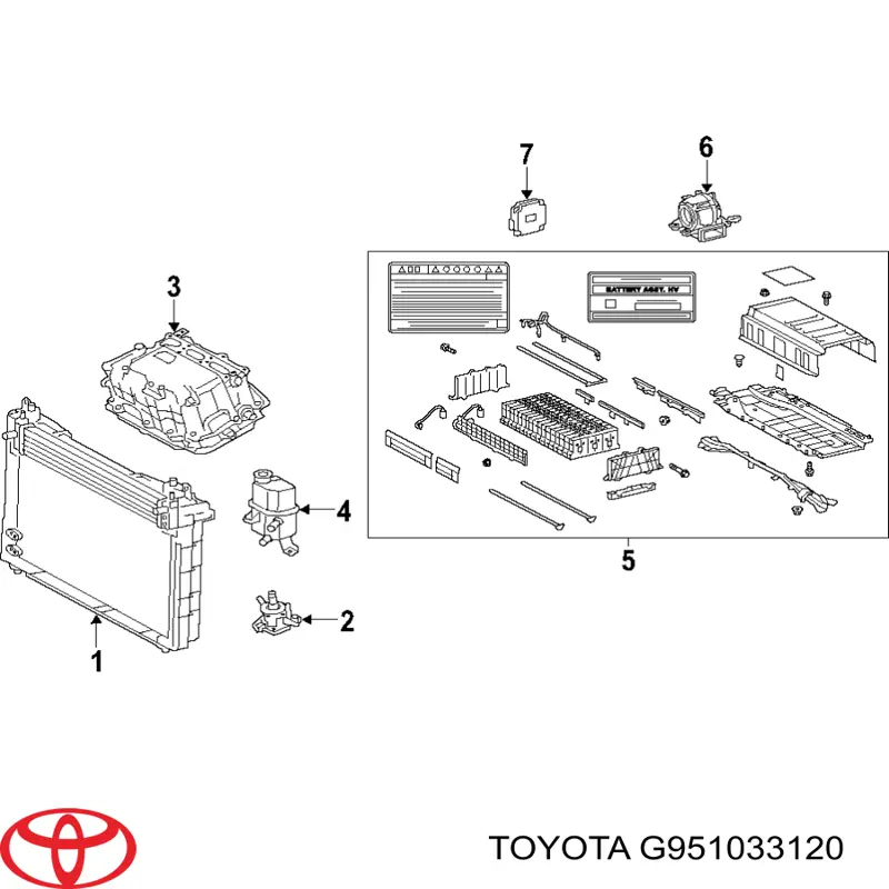 G951033120 Toyota módulo de batería para vehículos eléctricos