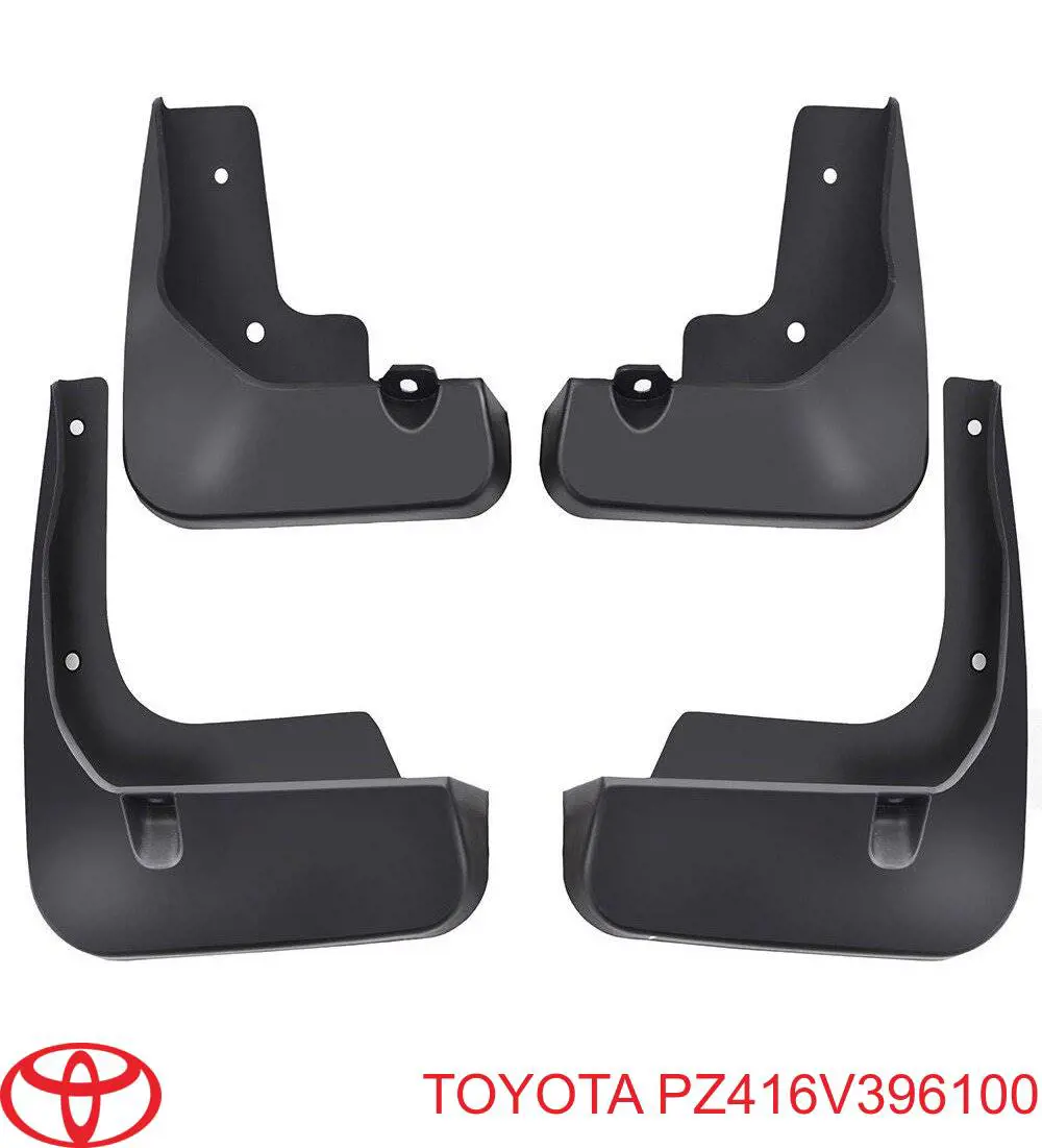 PZ416V396100 Toyota juego de faldillas guardabarro delanteras + traseras