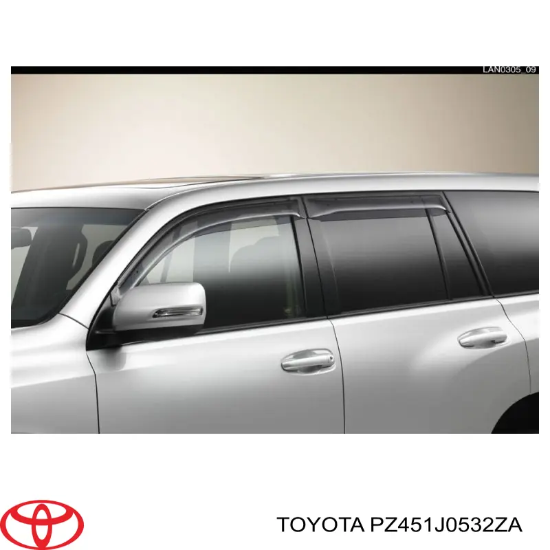 PZ451J0532ZA Toyota juego de deflectores de aire de ventanillas, 4 piezas