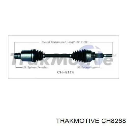 CH-8268 Trakmotive/Surtrack árbol de transmisión delantero izquierdo