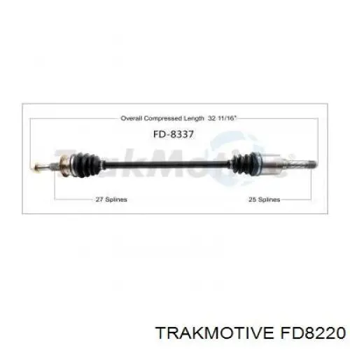 FD-8220 Trakmotive/Surtrack árbol de transmisión delantero izquierdo