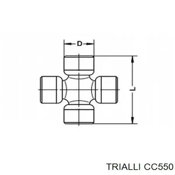 CC550 Trialli cruceta de árbol de cardán trasero