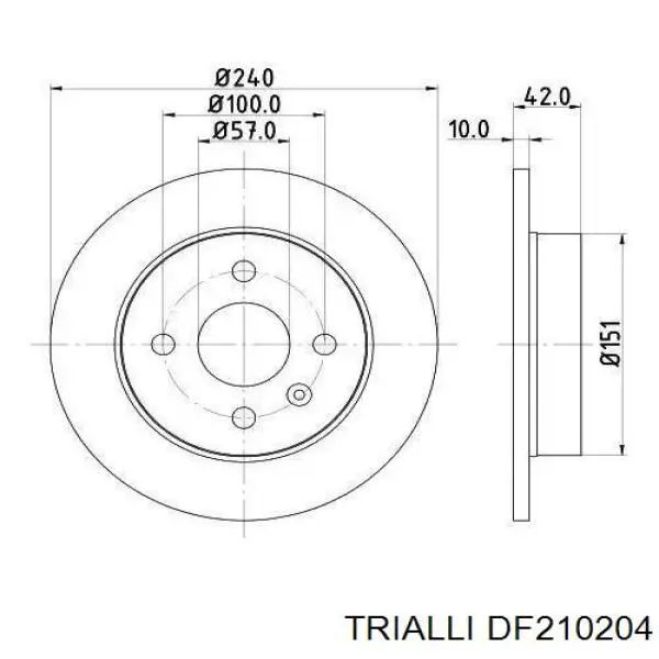 DF210204 Trialli disco de freno trasero