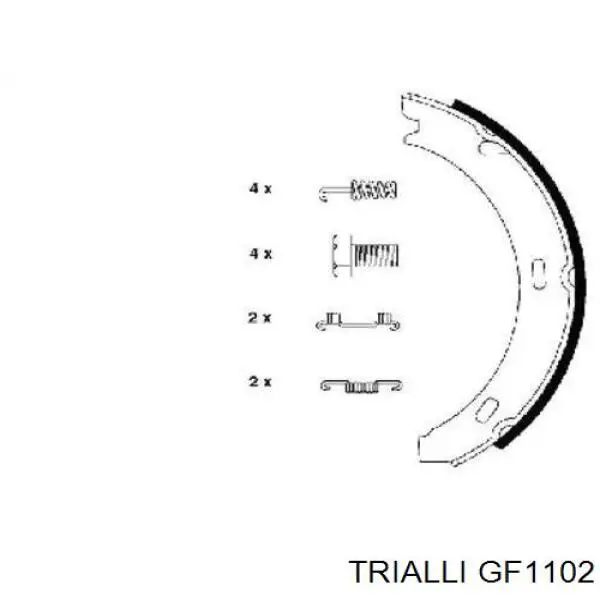 GF1102 Trialli juego de zapatas de frenos, freno de estacionamiento