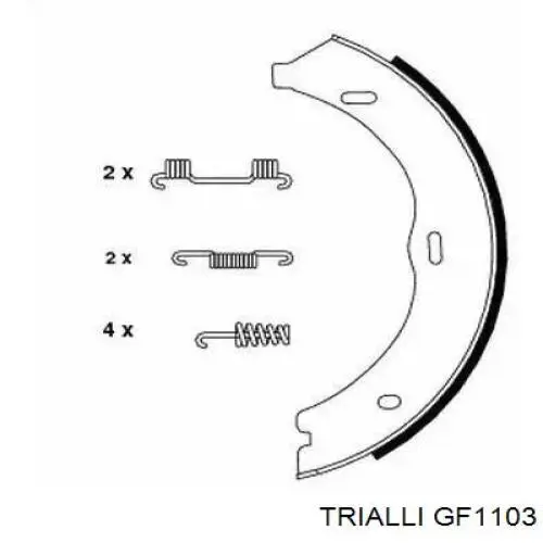 GF1103 Trialli zapatas de frenos de tambor traseras