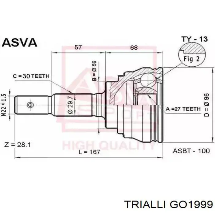 Comprar GO1999 Trialli Junta homocinetica
