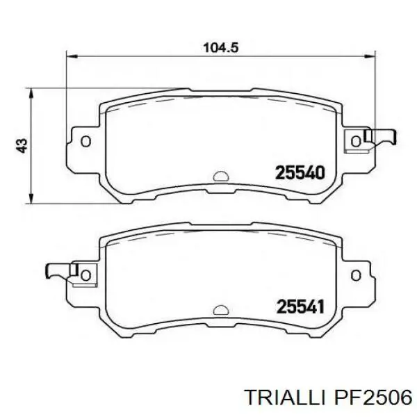 PF2506 Trialli pastillas de freno traseras