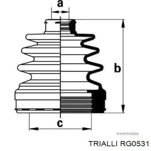 RG0531 Trialli fuelle, árbol de transmisión delantero interior