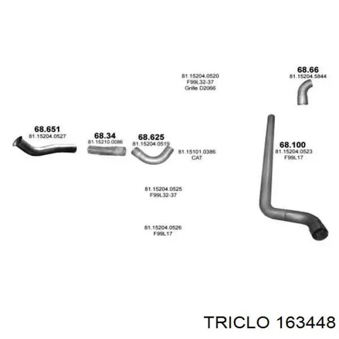 Comprar 163448 Triclo Clip de fijación del guardabarros delantero