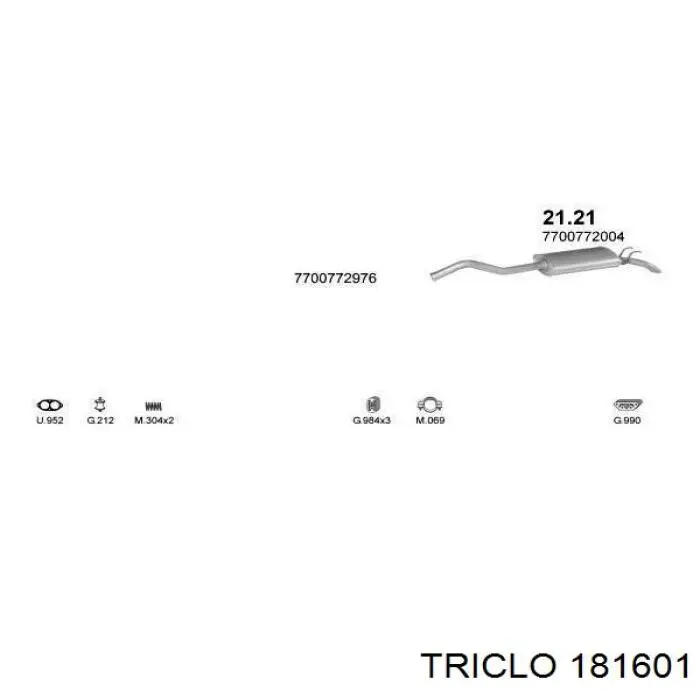 Cilindro de cierre de puerta delantera izquierda Triclo 181601