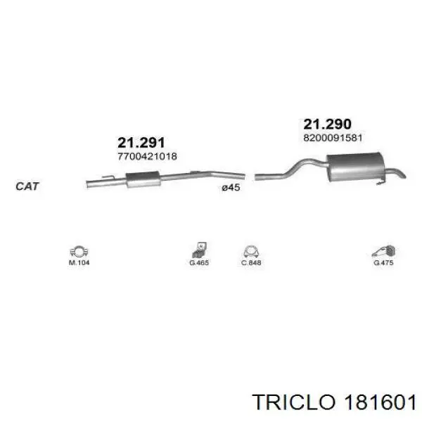 181601 Triclo Cilindro de cerradura de puerta delantera izquierda
