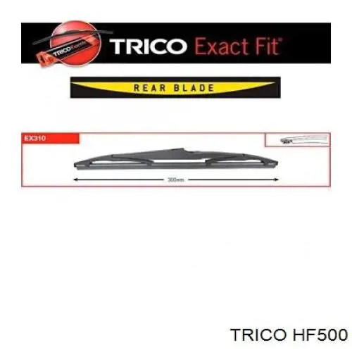 Escobilla del limpiaparabrisas del lado del pasajero HF500 Trico