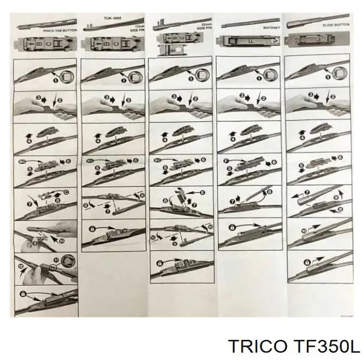 TF350L Trico limpiaparabrisas de luna trasera