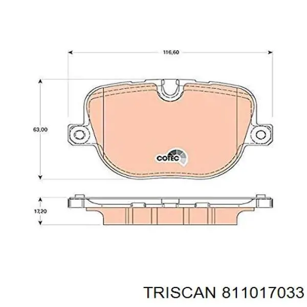 811017033 Triscan pastillas de freno traseras