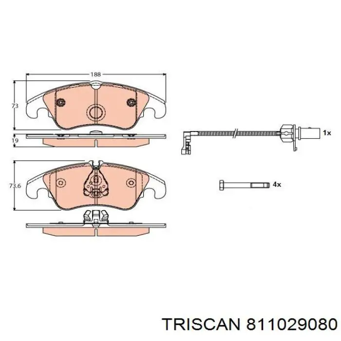 811029080 Triscan pastillas de freno delanteras