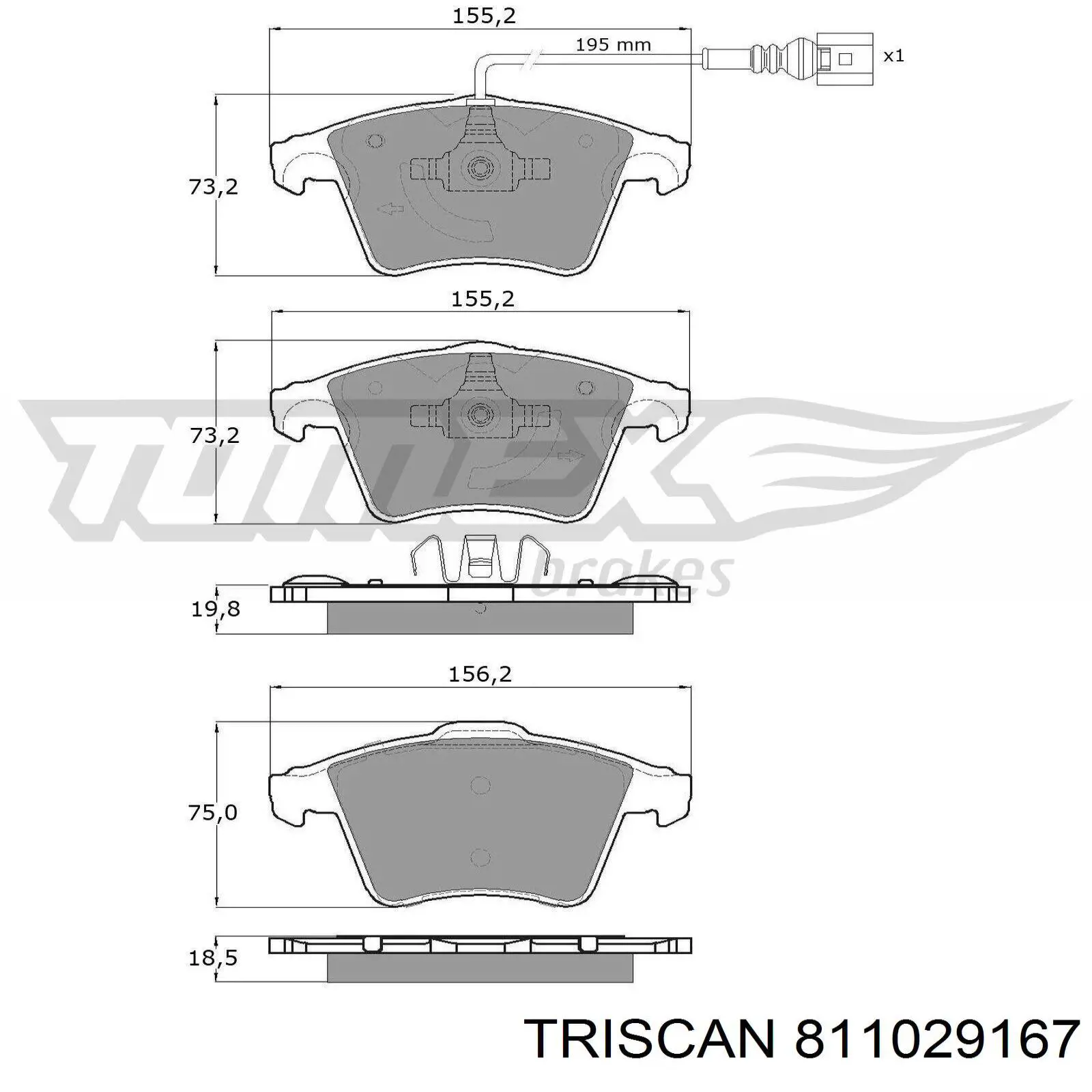 Pastillas de freno delanteras Volkswagen Transporter 7HA, 7HH, 7EA, 7EH