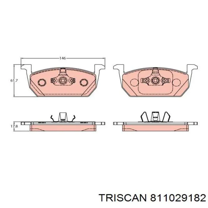 8110 29182 Triscan pastillas de freno delanteras