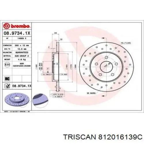Disco de freno trasero Jaguar X-type CF1