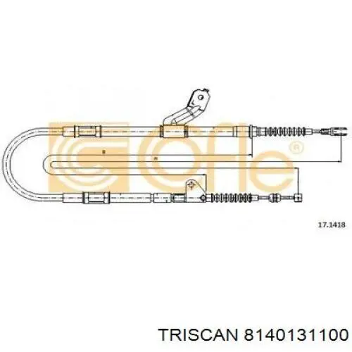 Cable de freno de mano trasero izquierdo T291A163 NPS