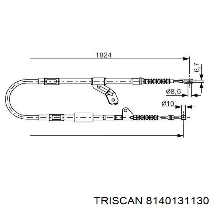 GCH539 TRW cable de freno de mano trasero derecho