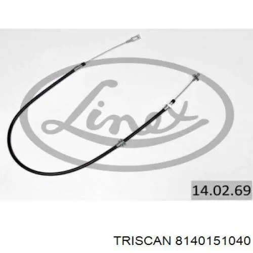 8140151040 Triscan cable de freno de mano trasero derecho/izquierdo