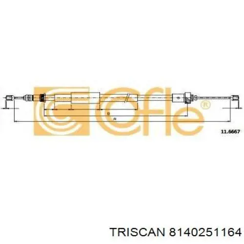Cable de freno de mano trasero izquierdo 1302602 Cavo