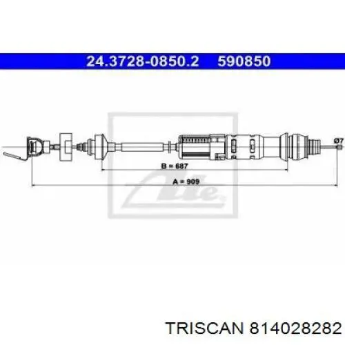 Cable de embrague 814028282 Triscan