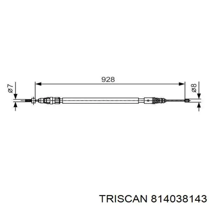 Cable de freno de mano trasero izquierdo para Citroen C4 (UD)