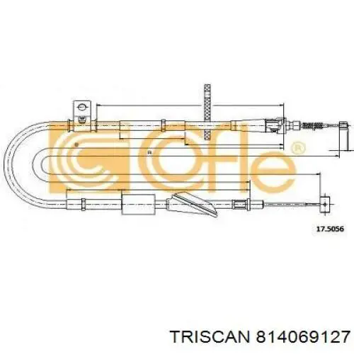 BHC8555 Kavo Parts cable de freno de mano trasero izquierdo