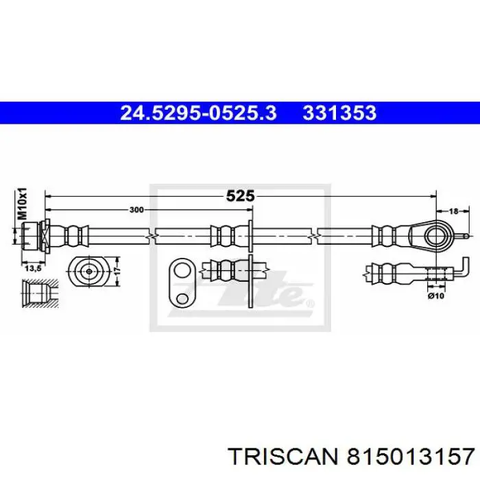 Comprar ADT353164 Blue Print Latiguillos de freno delantero izquierdo